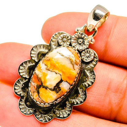 Orange Copper Composite Turquoise Pendants handcrafted by Ana Silver Co - PD10891