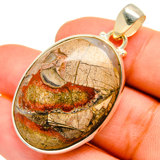 Mushroom Rhyolite Pendants handcrafted by Ana Silver Co - PD10896