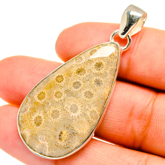 Fossil Coral Pendants handcrafted by Ana Silver Co - PD10900