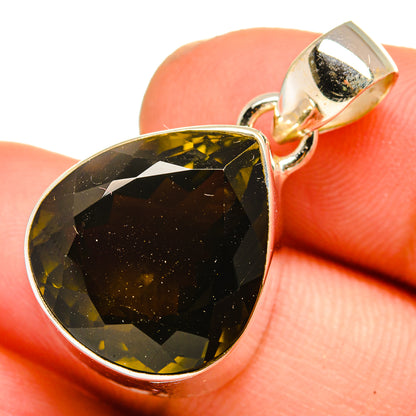Olive Quartz Pendants handcrafted by Ana Silver Co - PD10907