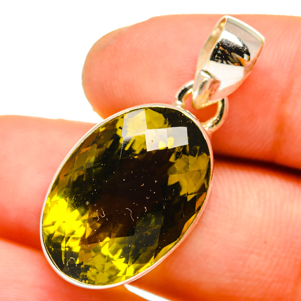 Olive Quartz Pendants handcrafted by Ana Silver Co - PD10909