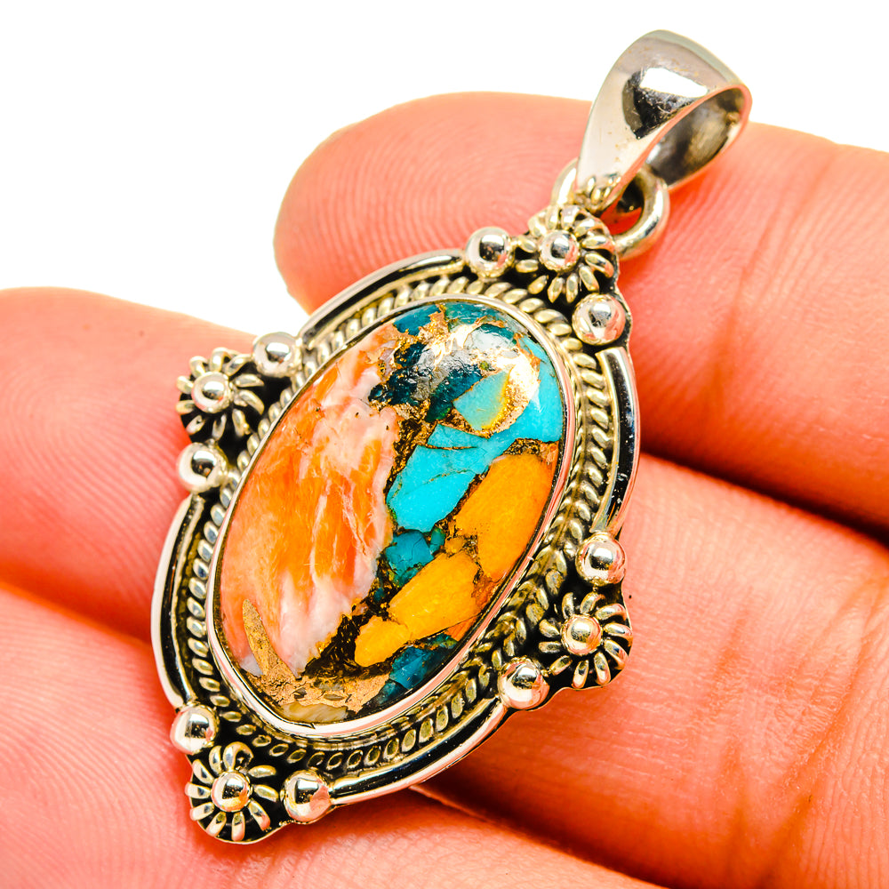 Spiny Oyster Turquoise Pendants handcrafted by Ana Silver Co - PD10915