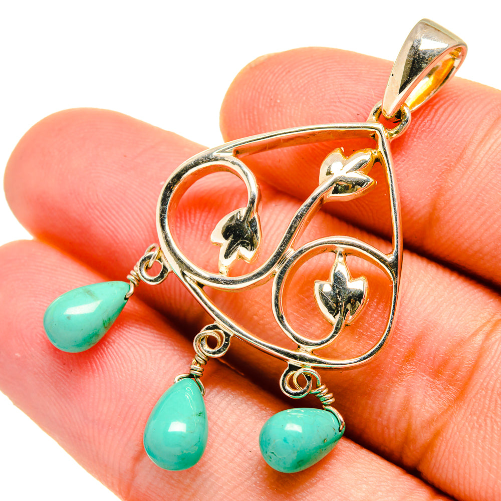 Chrysocolla Pendants handcrafted by Ana Silver Co - PD10945