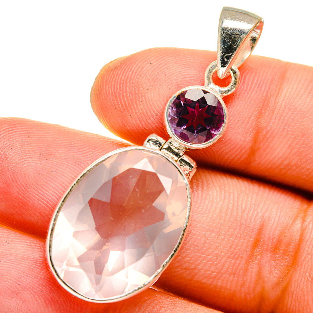 Rose Quartz Pendants handcrafted by Ana Silver Co - PD10962