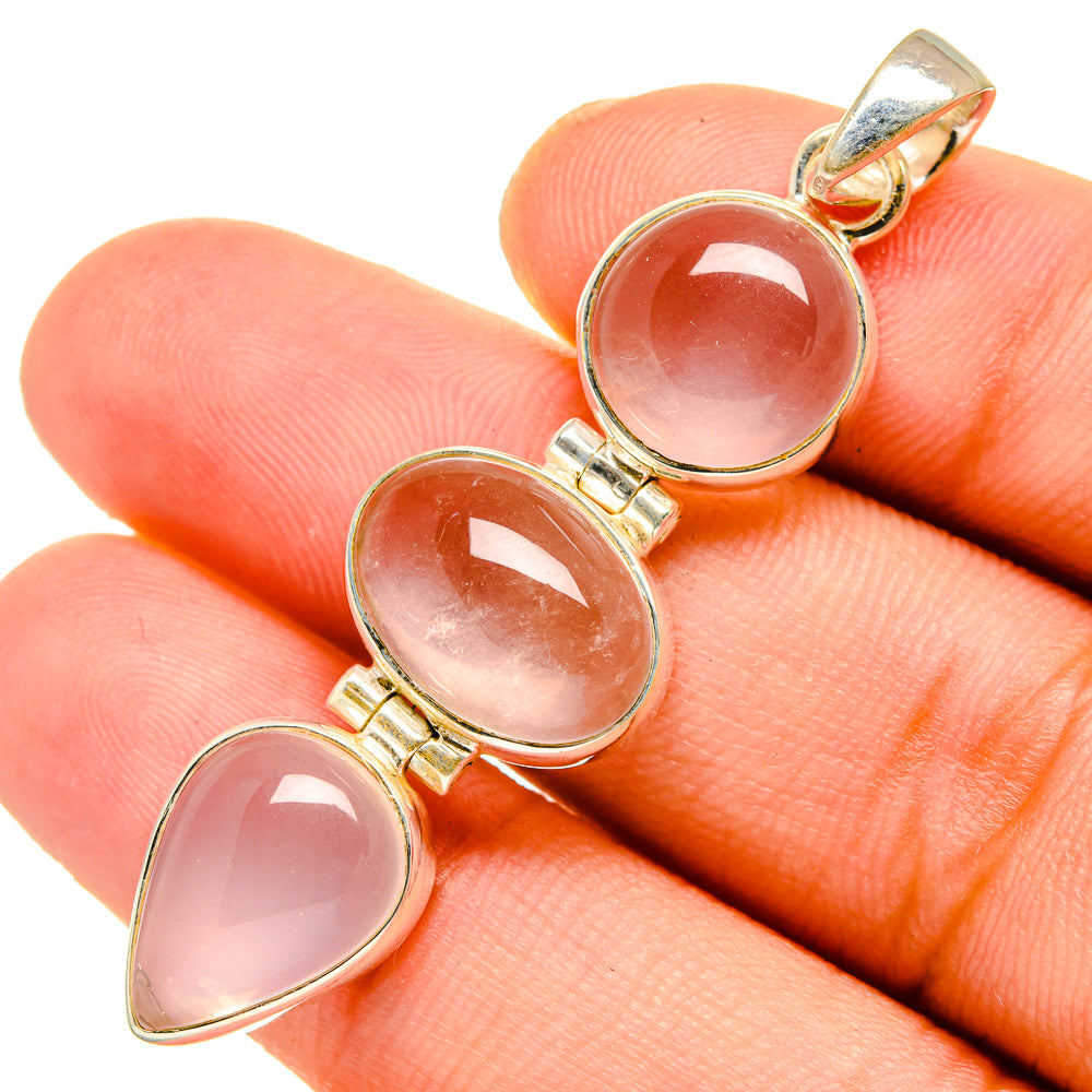Rose Quartz Pendants handcrafted by Ana Silver Co - PD10968