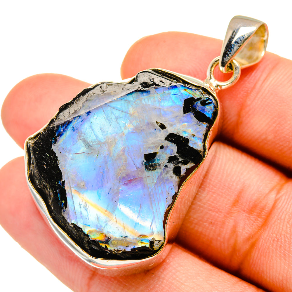 Rainbow Moonstone Pendants handcrafted by Ana Silver Co - PD10979