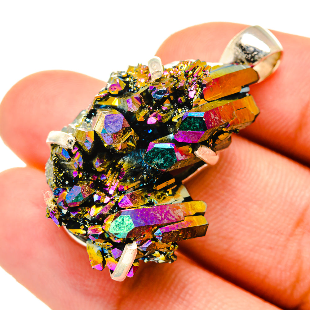 Titanium Sunshine Druzy Pendants handcrafted by Ana Silver Co - PD10988