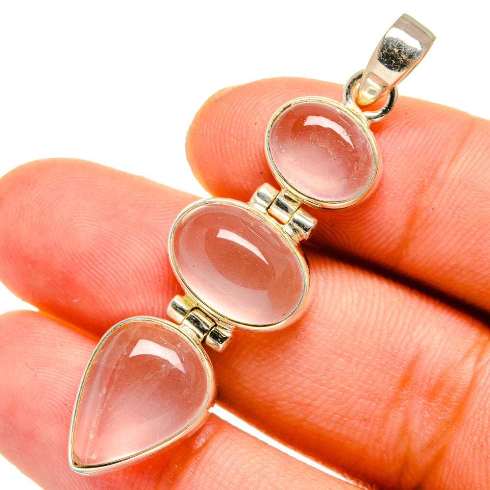 Rose Quartz Pendants handcrafted by Ana Silver Co - PD10998