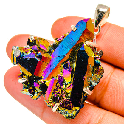 Titanium Sunshine Druzy Pendants handcrafted by Ana Silver Co - PD11010