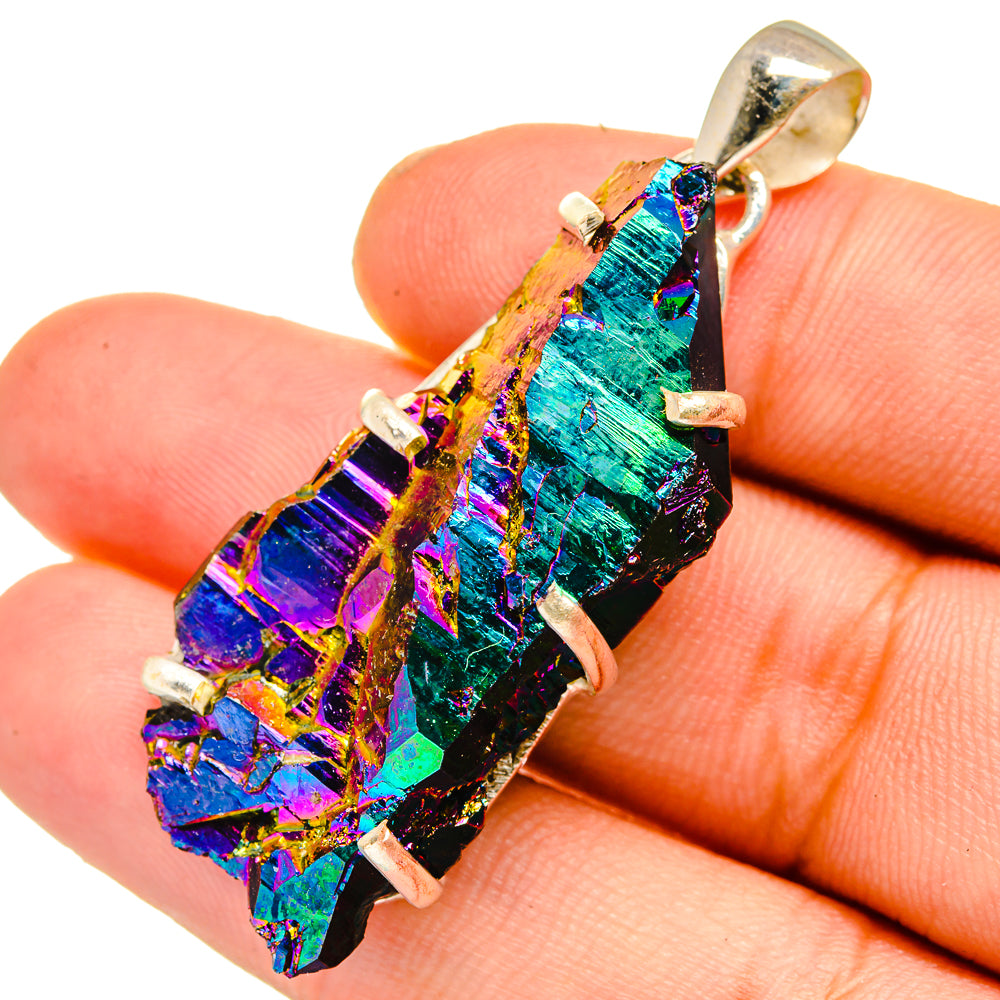 Titanium Sunshine Druzy Pendants handcrafted by Ana Silver Co - PD11018