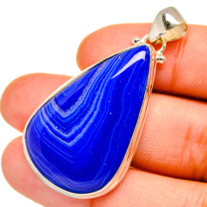 Blue Botswana Agate Pendants handcrafted by Ana Silver Co - PD11020