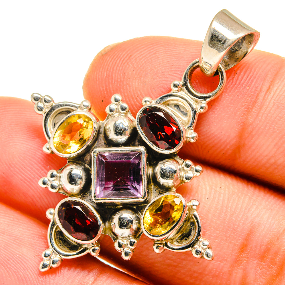 Garnet Pendants handcrafted by Ana Silver Co - PD11021