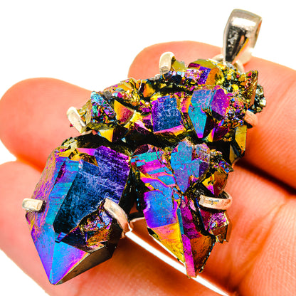 Titanium Sunshine Druzy Pendants handcrafted by Ana Silver Co - PD11067
