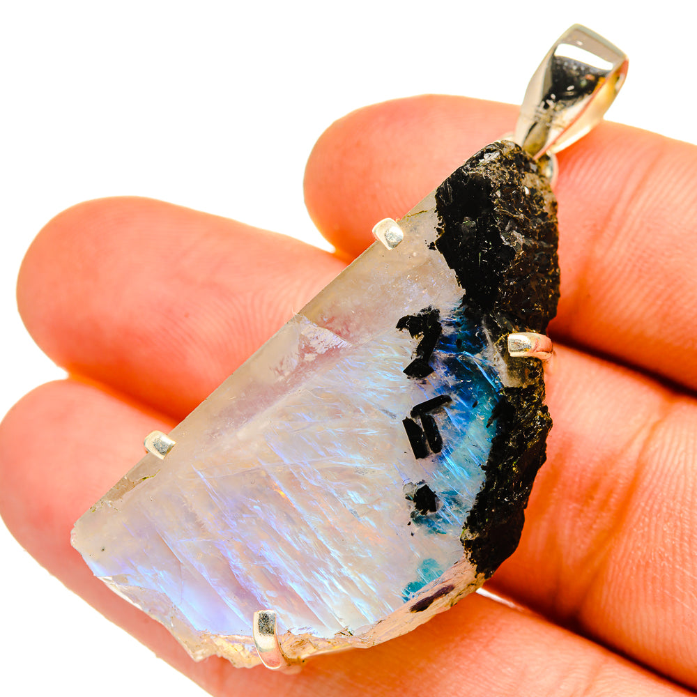 Rainbow Moonstone Pendants handcrafted by Ana Silver Co - PD11068
