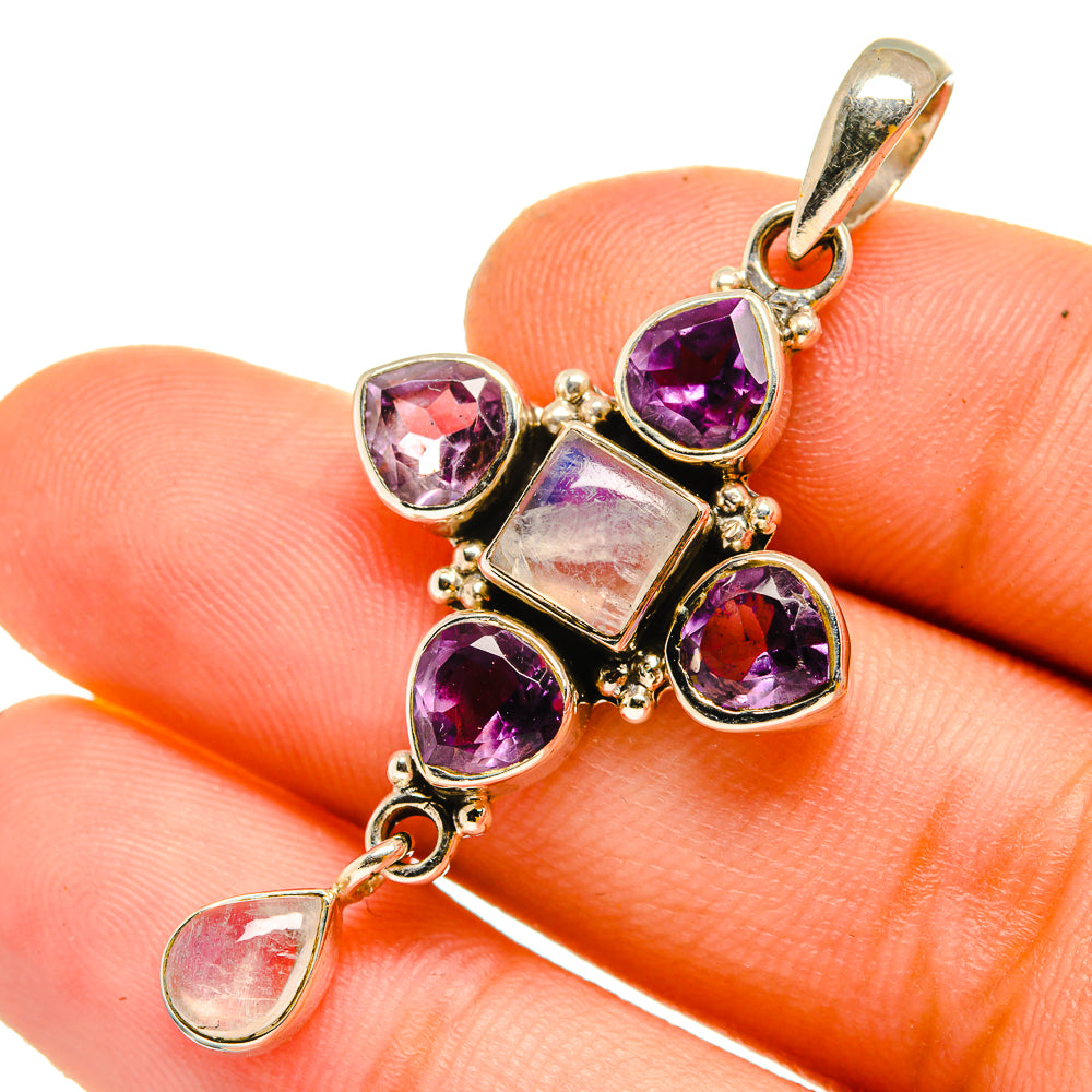 Rainbow Moonstone Pendants handcrafted by Ana Silver Co - PD11072