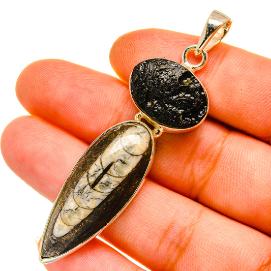 Orthoceras Fossil Pendants handcrafted by Ana Silver Co - PD11087