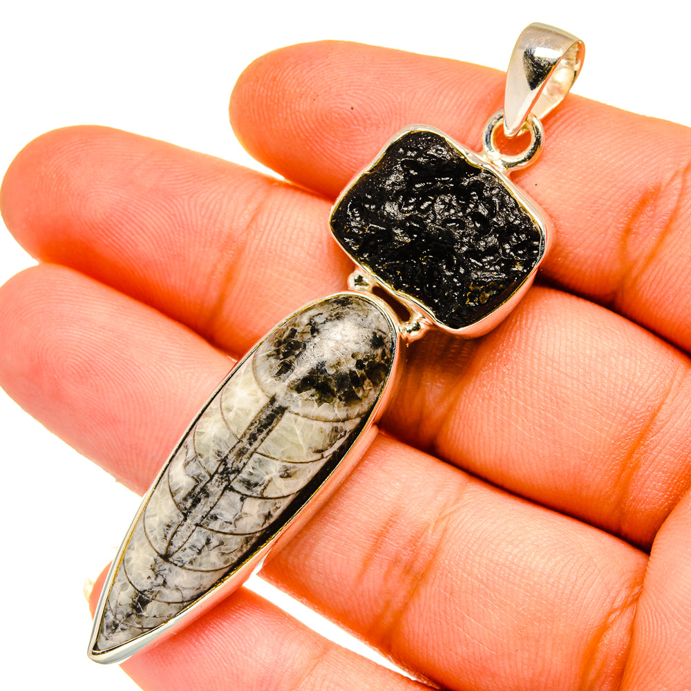 Orthoceras Fossil Pendants handcrafted by Ana Silver Co - PD11088