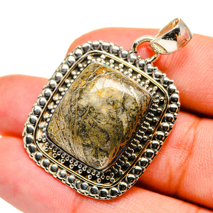 Pyrite Agate Pendants handcrafted by Ana Silver Co - PD11102