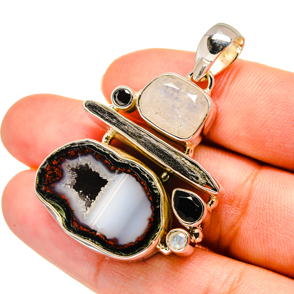 Coconut Geode Slice Pendants handcrafted by Ana Silver Co - PD11127