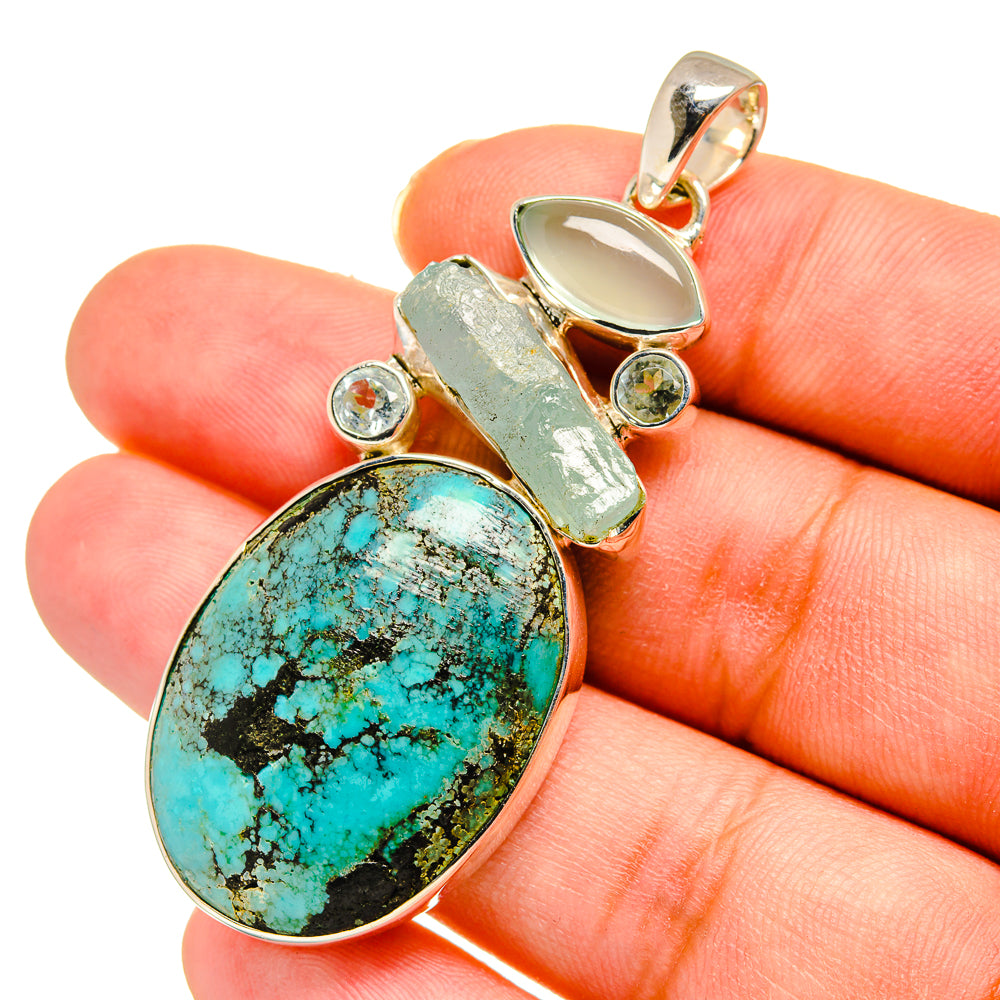 Tibetan Turquoise Pendants handcrafted by Ana Silver Co - PD11129