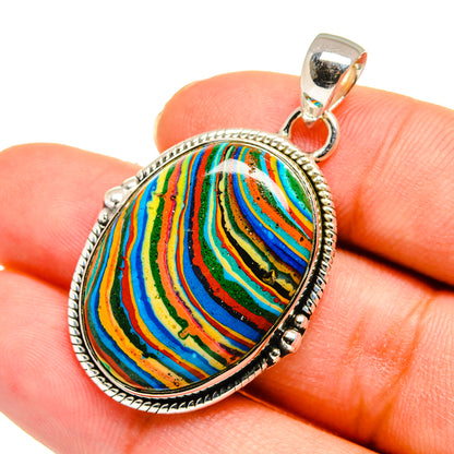 Rainbow Calsilica Pendants handcrafted by Ana Silver Co - PD11130