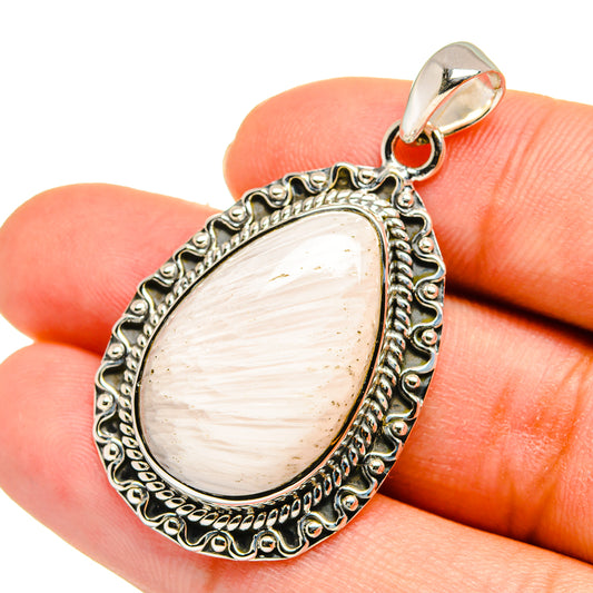 White Scolecite Pendants handcrafted by Ana Silver Co - PD11131