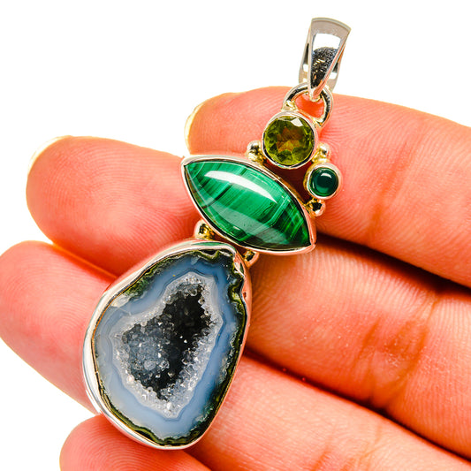 Coconut Geode Slice Pendants handcrafted by Ana Silver Co - PD11137