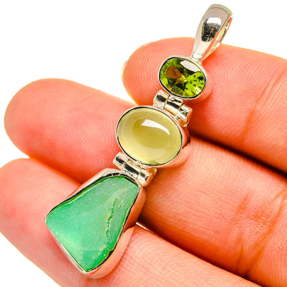 Chrysoprase Pendants handcrafted by Ana Silver Co - PD11164