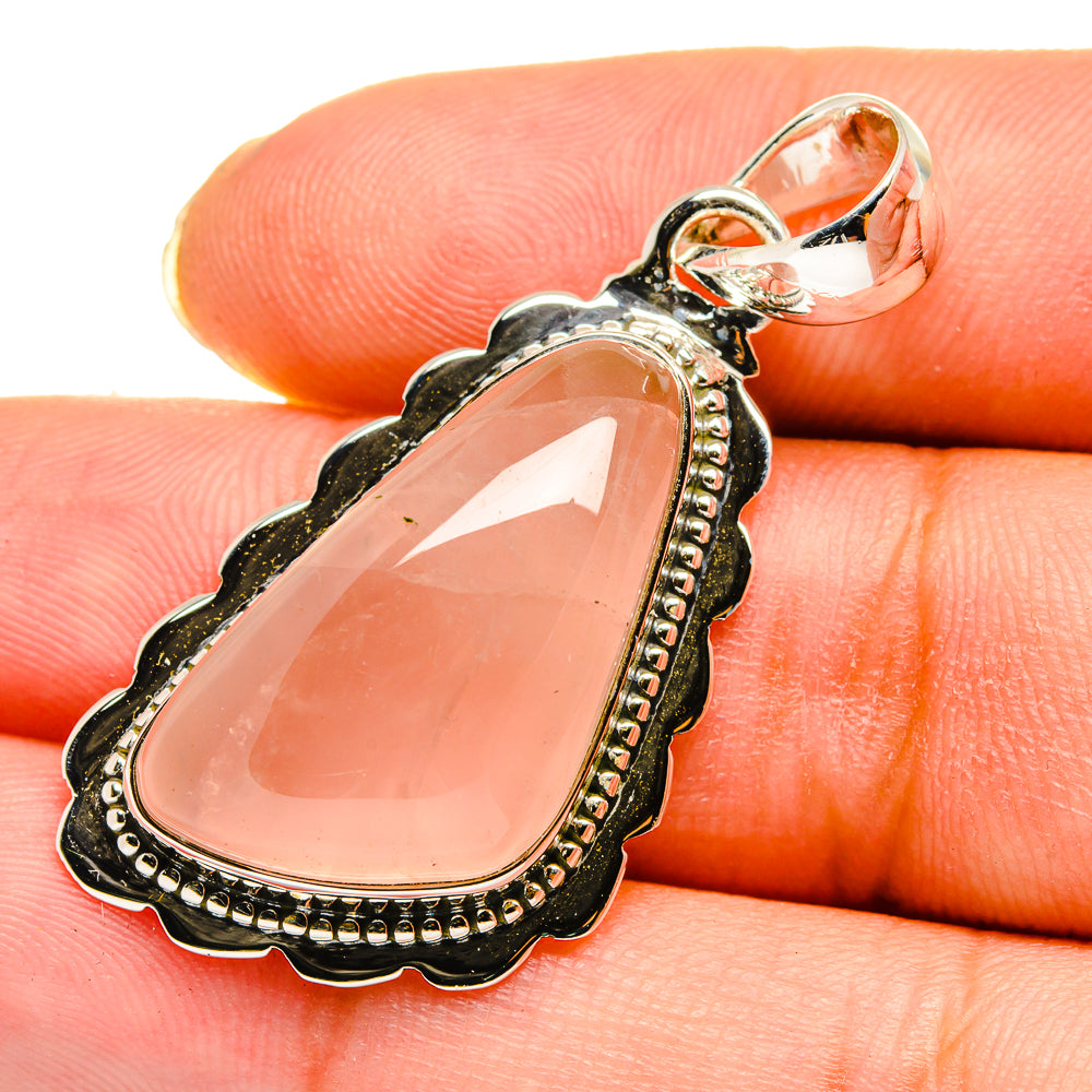 Rose Quartz Pendants handcrafted by Ana Silver Co - PD11169