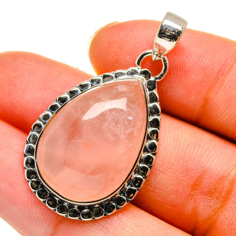 Rose Quartz Pendants handcrafted by Ana Silver Co - PD11173