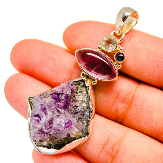 Amethyst Crystal Pendants handcrafted by Ana Silver Co - PD11190