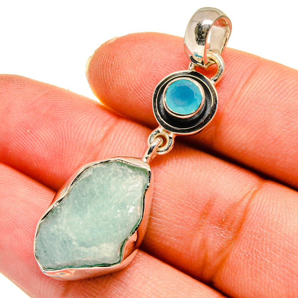 Aquamarine Pendants handcrafted by Ana Silver Co - PD11204