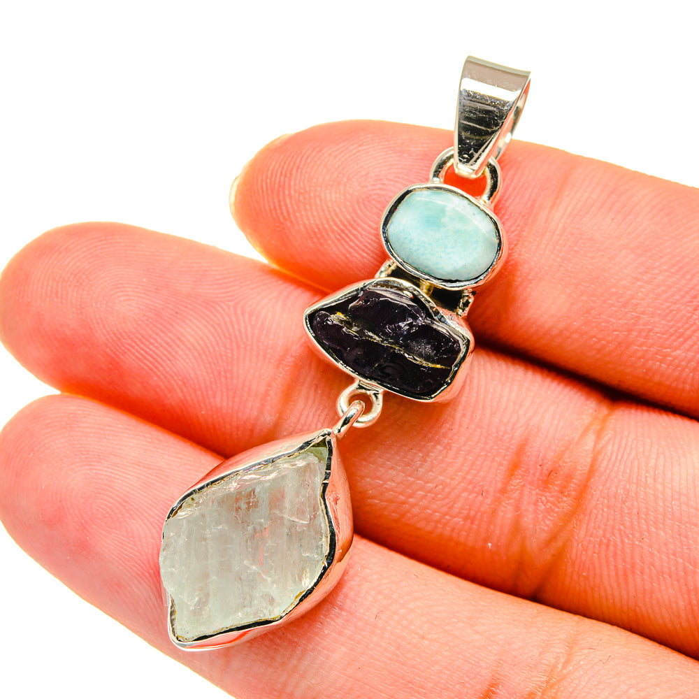 Aquamarine Pendants handcrafted by Ana Silver Co - PD11214