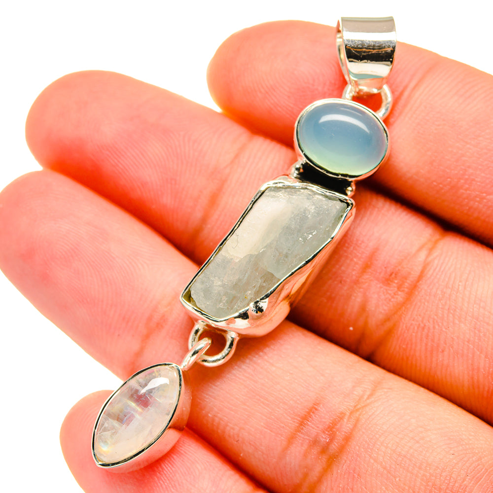 Aquamarine Pendants handcrafted by Ana Silver Co - PD11229