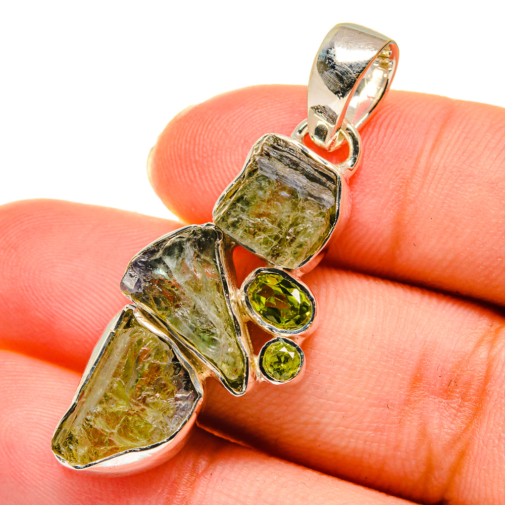 Green Tourmaline Pendants handcrafted by Ana Silver Co - PD11237