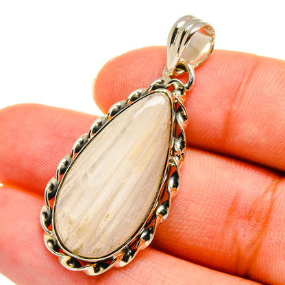White Scolecite Pendants handcrafted by Ana Silver Co - PD11239