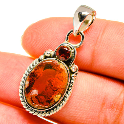 Mexican Fire Opal Pendants handcrafted by Ana Silver Co - PD11249