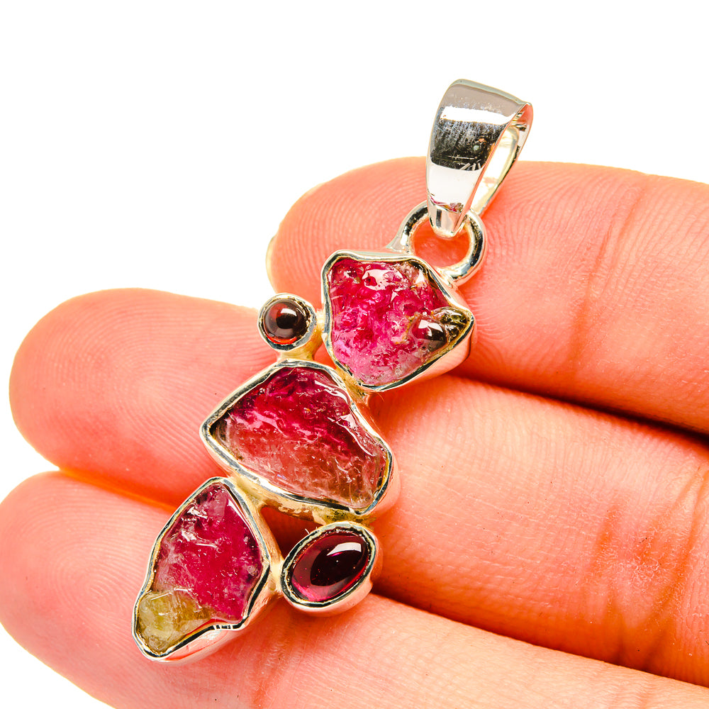 Pink Tourmaline Pendants handcrafted by Ana Silver Co - PD11253