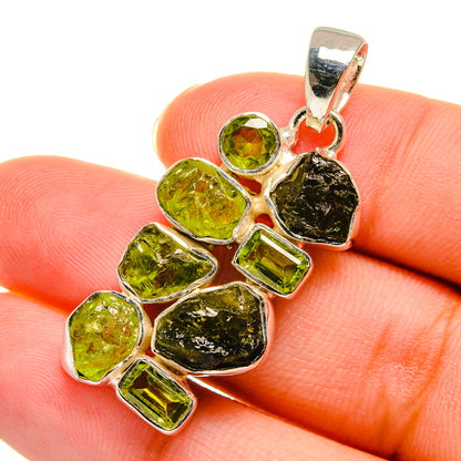 Czech Moldavite Pendants handcrafted by Ana Silver Co - PD11261