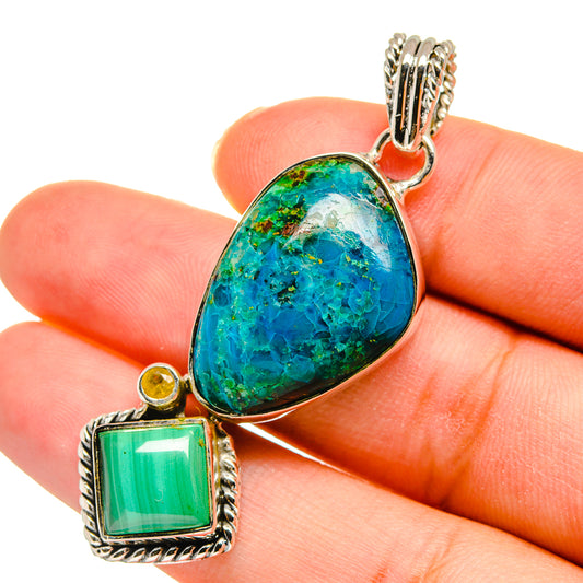 Chrysocolla Pendants handcrafted by Ana Silver Co - PD11272
