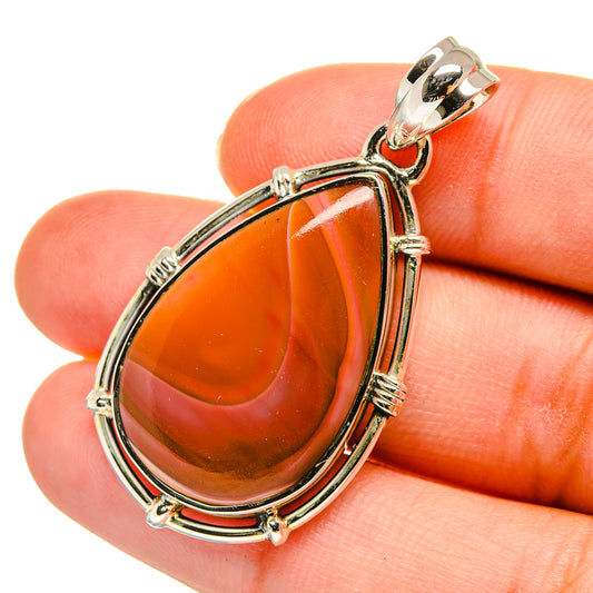 Red Botswana Agate Pendants handcrafted by Ana Silver Co - PD11280