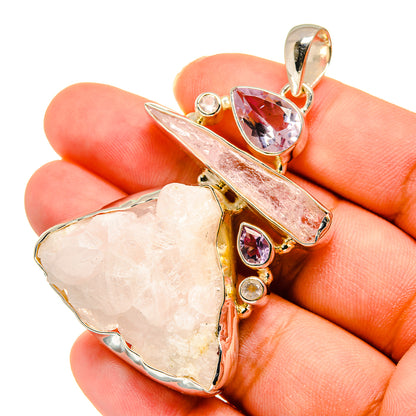 Rose Quartz Pendants handcrafted by Ana Silver Co - PD11293