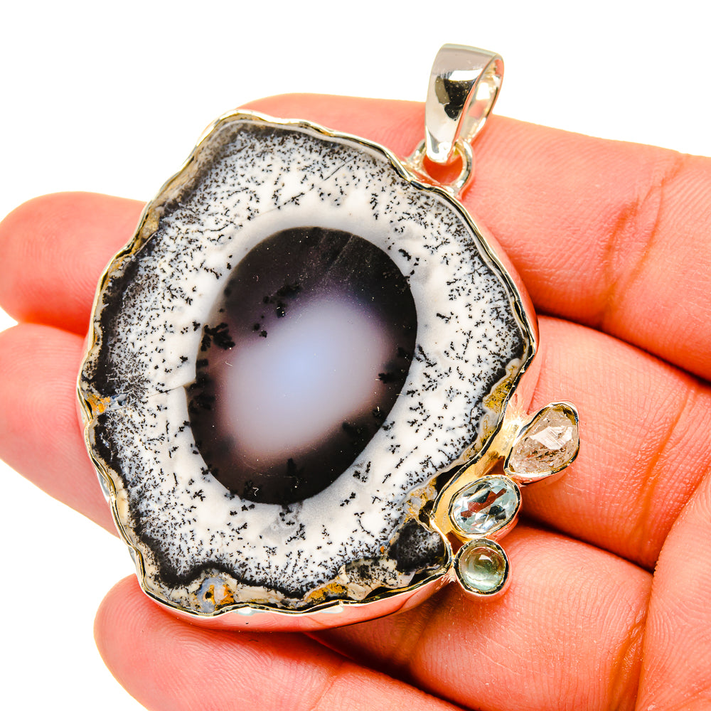 Dendritic Opal Pendants handcrafted by Ana Silver Co - PD11294