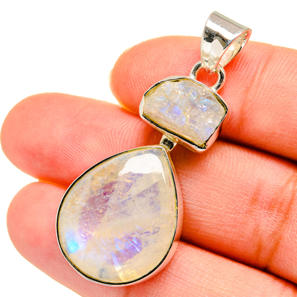 Rainbow Moonstone Pendants handcrafted by Ana Silver Co - PD11309