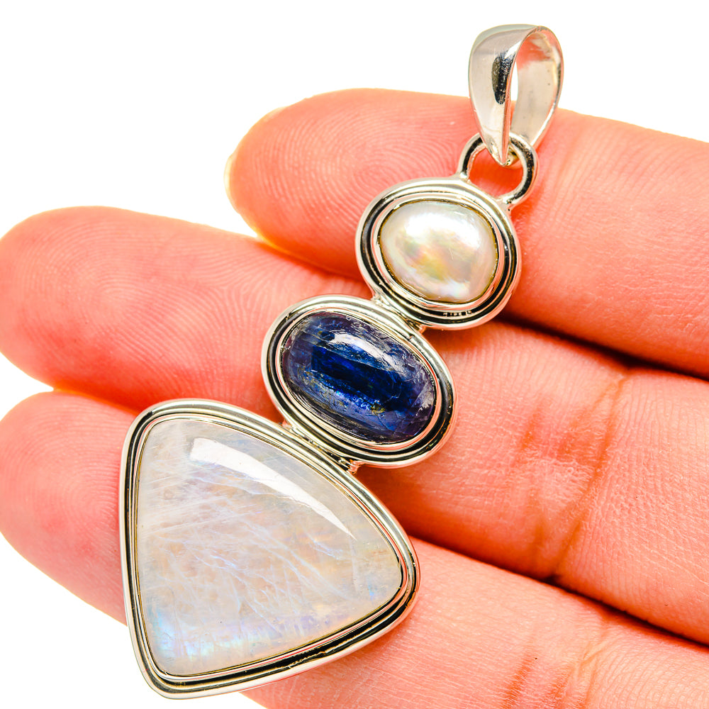 Rainbow Moonstone Pendants handcrafted by Ana Silver Co - PD11311