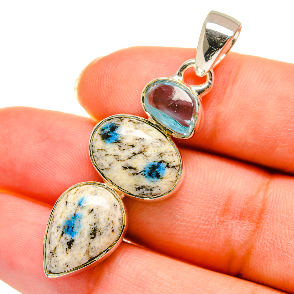 K2 Blue Azurite Pendants handcrafted by Ana Silver Co - PD11345