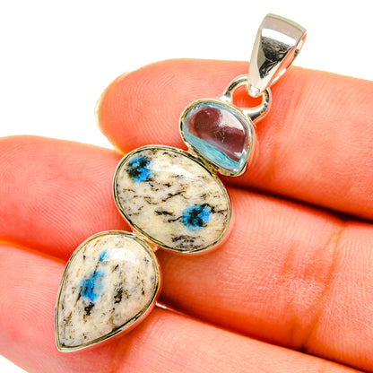 K2 Blue Azurite Pendants handcrafted by Ana Silver Co - PD11345
