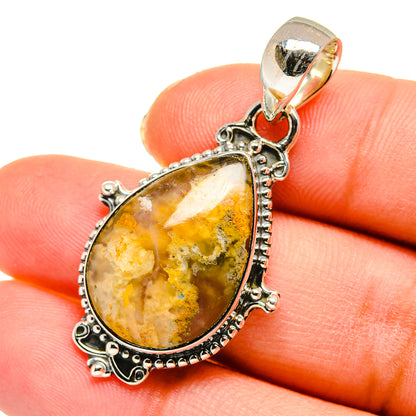 Plume Agate Pendants handcrafted by Ana Silver Co - PD11349