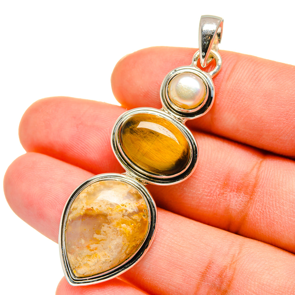 Plume Agate Pendants handcrafted by Ana Silver Co - PD11350