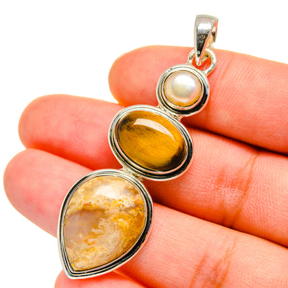 Plume Agate Pendants handcrafted by Ana Silver Co - PD11350